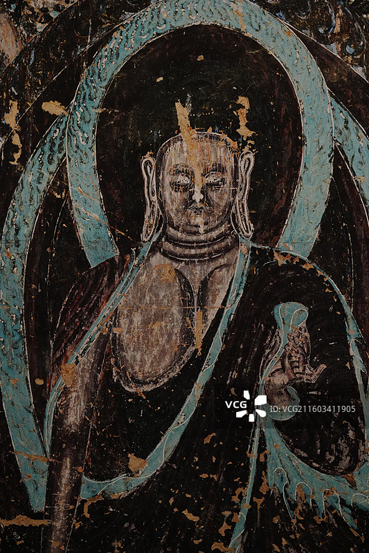 释迦摩尼 降魔成道 菩提树 魔王 波旬 中国敦煌石窟保护研究基金会成立三十周年敦煌文化艺术公益展图片素材