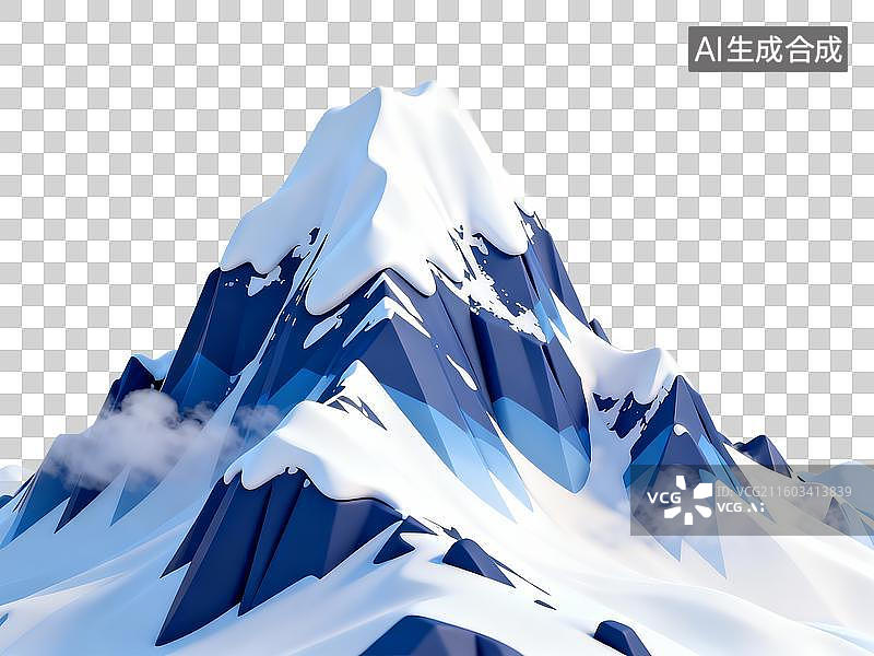 【AI数字艺术】旅游出行 自然景观 雪山峰顶雪景图片素材