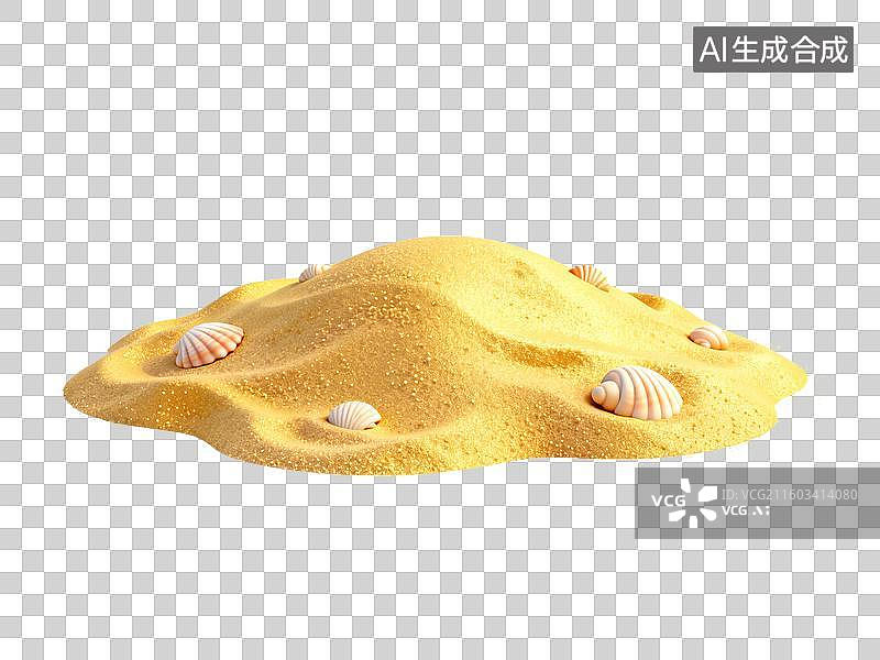 【AI数字艺术】旅游出行 自然景观 沙滩上的贝壳与沙堆图片素材
