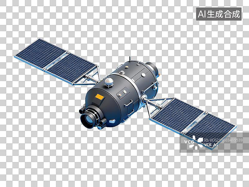 【AI数字艺术】新科技与科幻主题 人造卫星三维模型图片素材