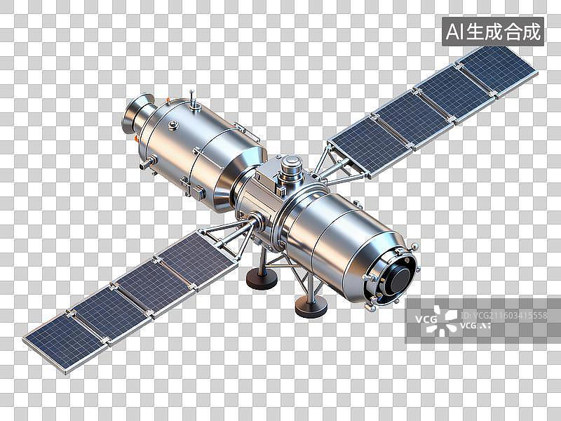 【AI数字艺术】新科技与科幻主题 人造卫星三维模型图片素材