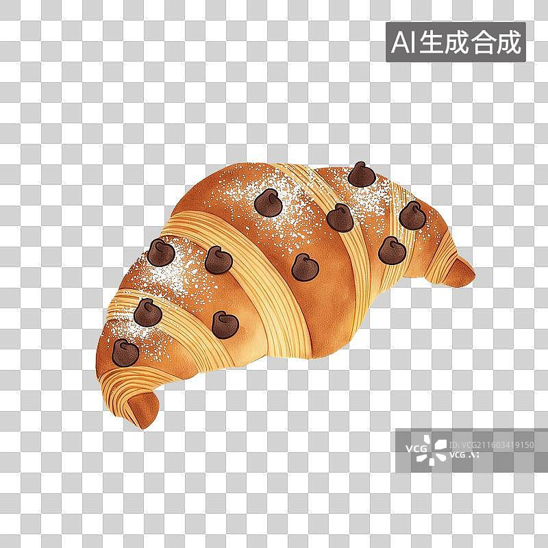 【AI数字艺术】巧克力羊角面包 手绘风格 烘焙面包 面包店 咖啡馆 免抠元素图片素材