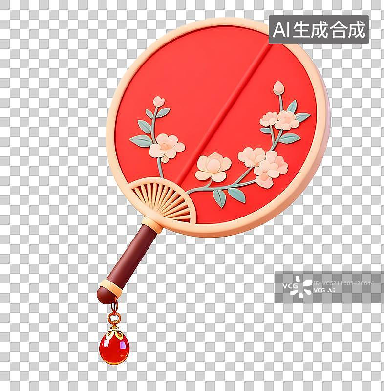 【AI数字艺术】团扇 元素图片素材
