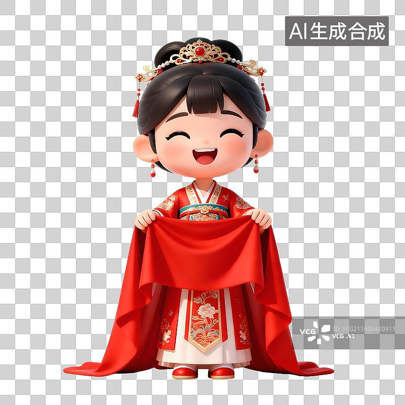 【AI数字艺术】新娘女生插画图片素材