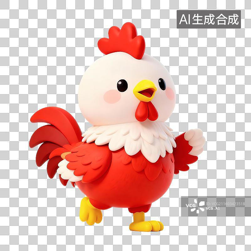 【AI数字艺术】生肖公鸡插画图片素材