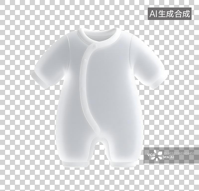 【AI数字艺术】AIGC：3D白色婴儿连体衣，元素免抠图形图片素材