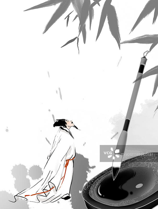 中国文化 水墨 艺术 插图 王羲之 书法 永字八法图片素材