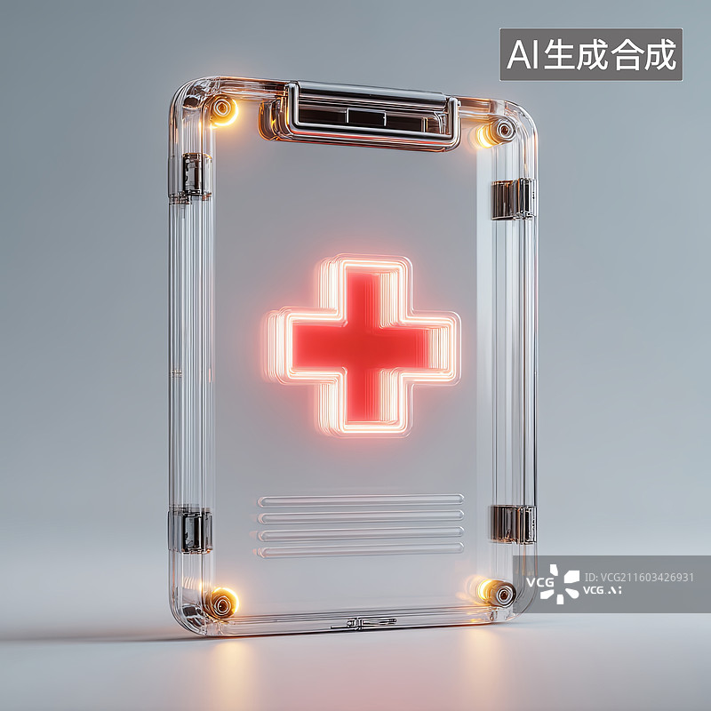 【AI数字艺术】发光医疗急救箱图片素材