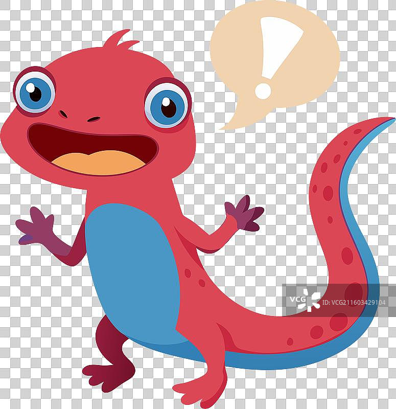 常见的蝾螈蜥蜴正在说可爱图片素材