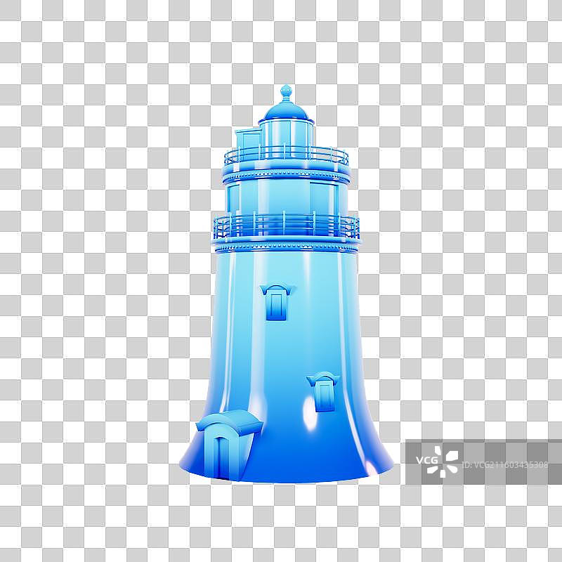 3D立体澳门地标建筑澳门东望洋灯塔图片素材