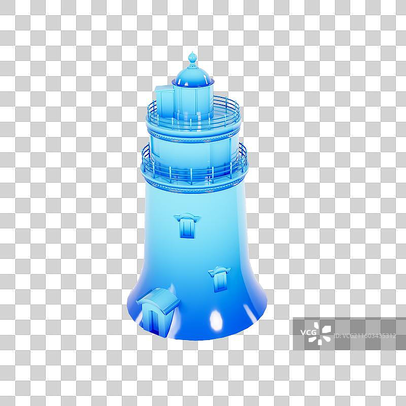 3D立体澳门地标建筑澳门东望洋灯塔图片素材