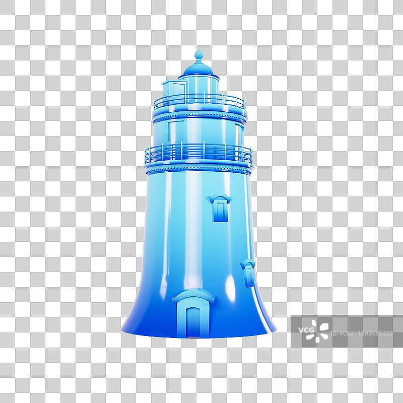 3D立体澳门地标建筑澳门东望洋灯塔图片素材