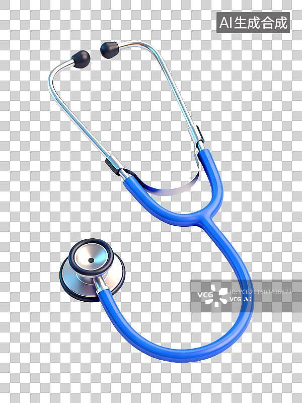 【AI数字艺术】3D写实风医疗健康物品元素听诊器图片素材