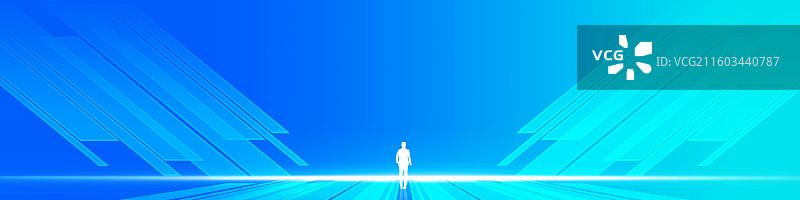 科技风格舞台长屏背景，科技风格发布会背景展板，现代商务会议背景图片素材