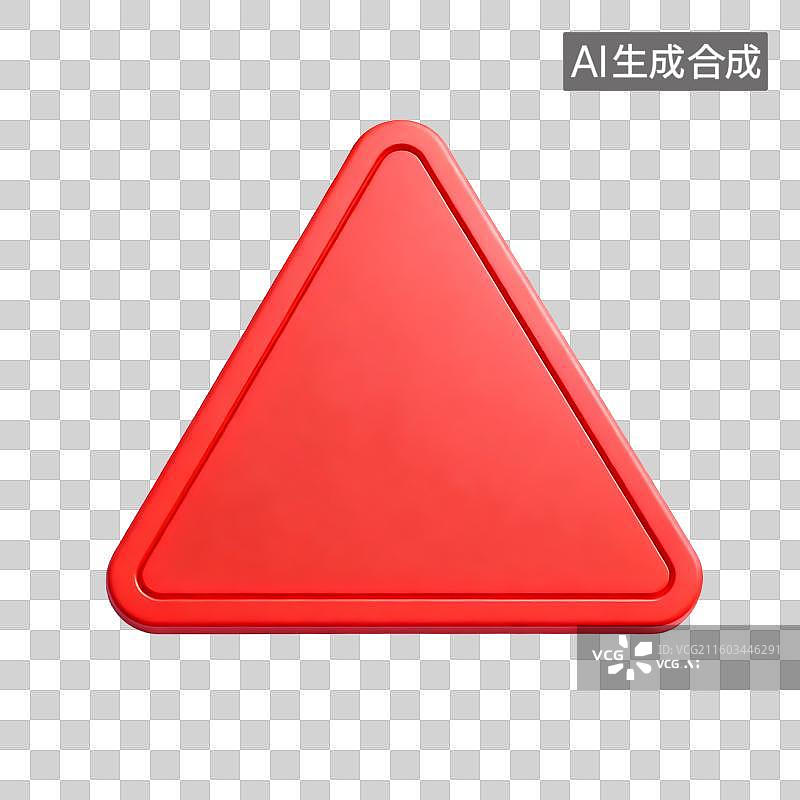 【AI数字艺术】红色三角形警示标识图片素材