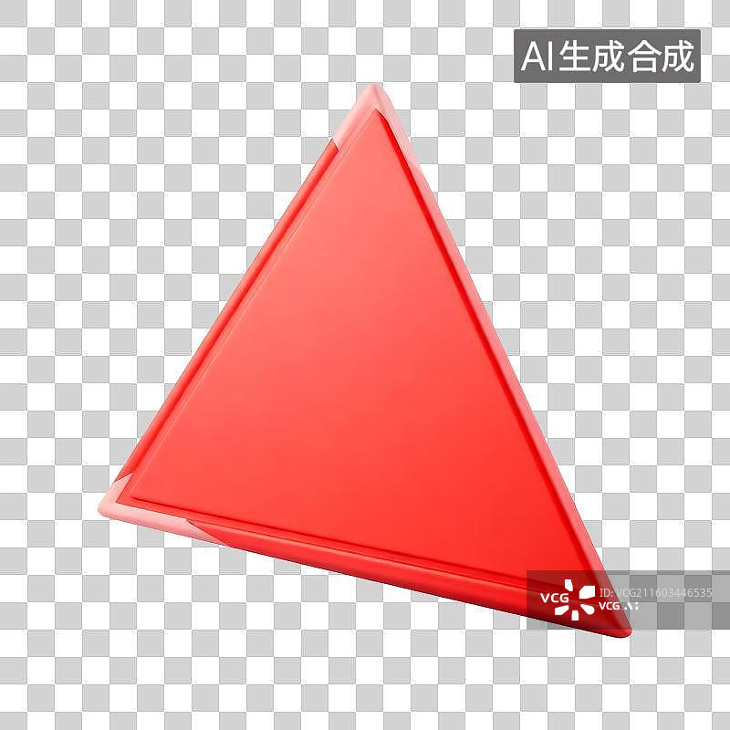 【AI数字艺术】鲜艳红色三角形物体图片素材