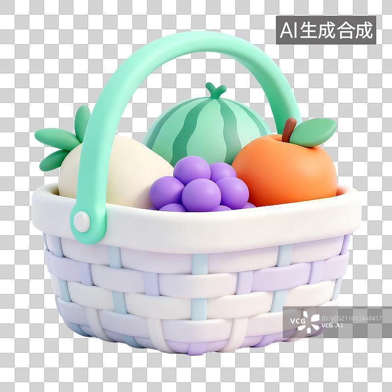 【AI数字艺术】色彩缤纷的水果篮图片素材