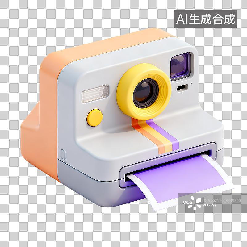 【AI数字艺术】复古即时成像相机图片素材