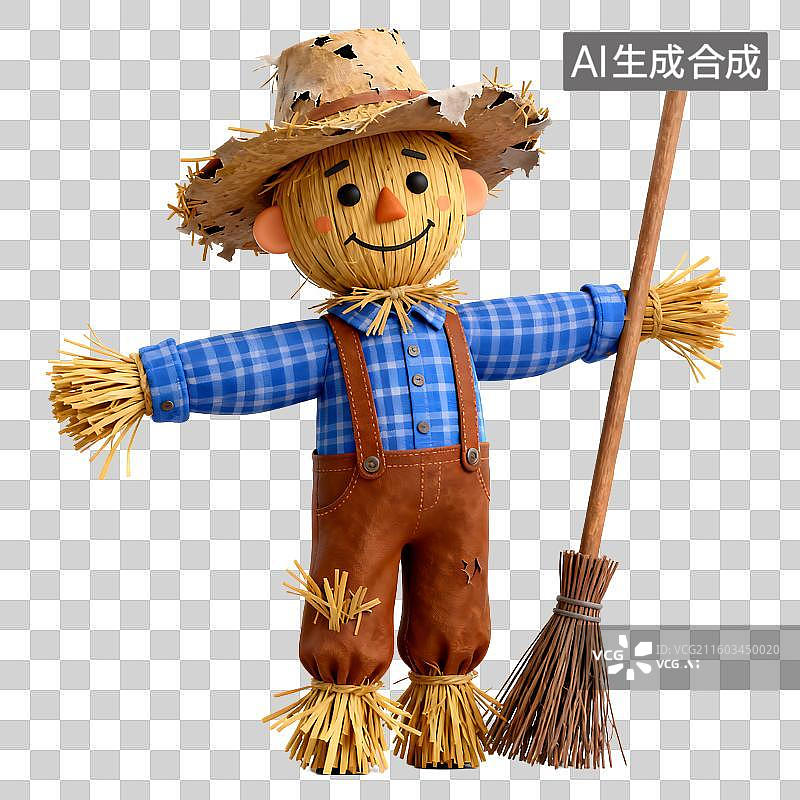 【AI数字艺术】可爱的稻草稻草人图片素材