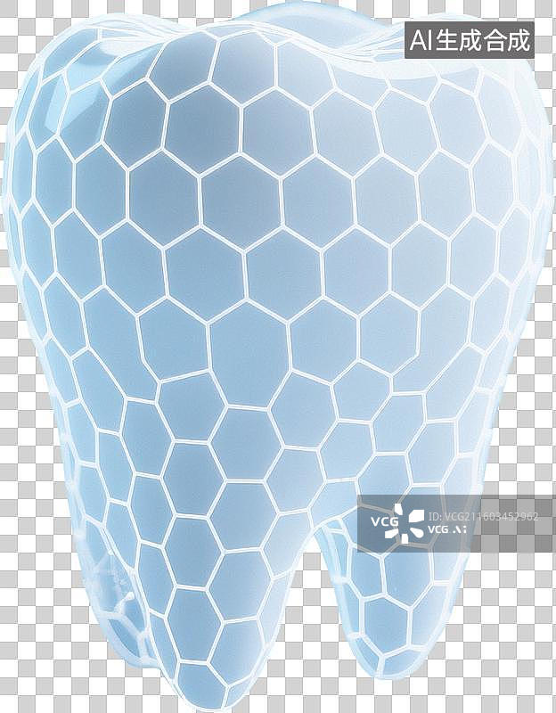 【AI数字艺术】多边形几何解构牙齿图片素材