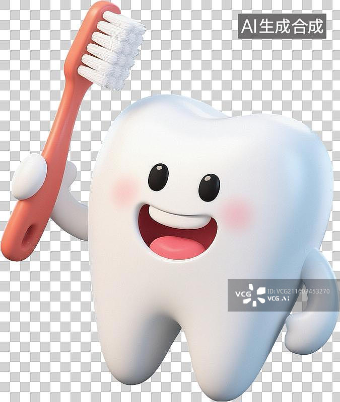 【AI数字艺术】拿着牙刷的牙齿图片素材