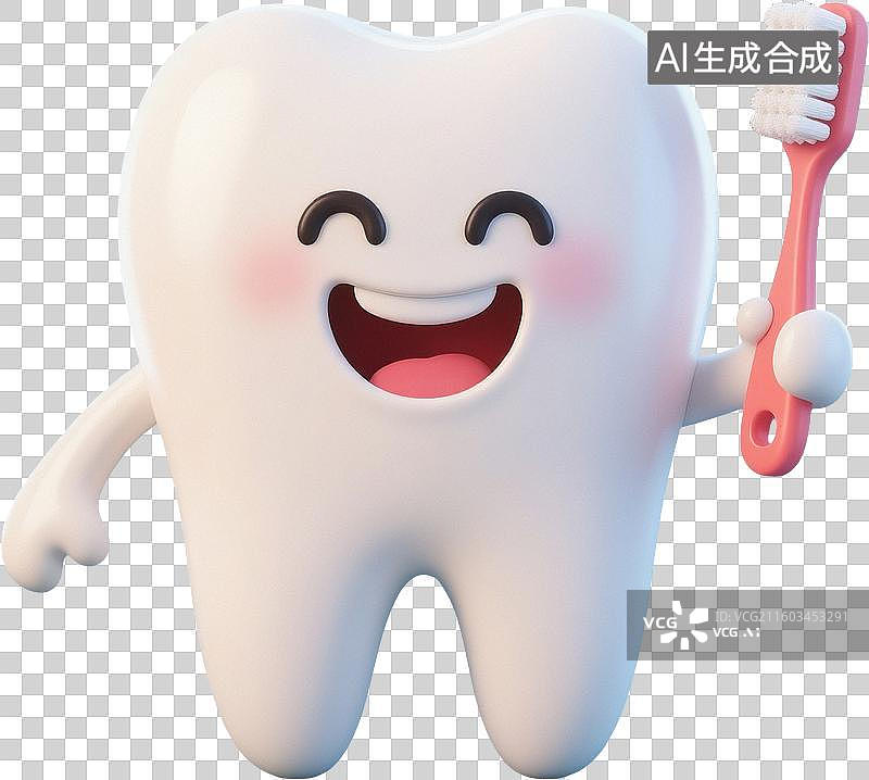 【AI数字艺术】拿着牙刷的牙齿图片素材