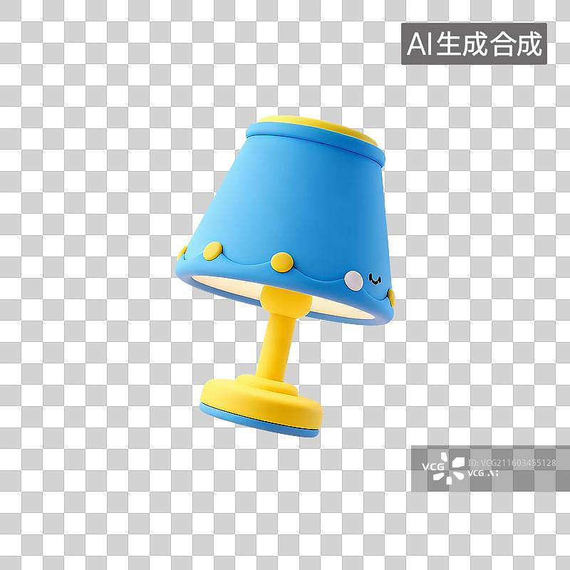 【AI数字艺术】3D渲染，台灯，小夜灯，免抠元素图片素材