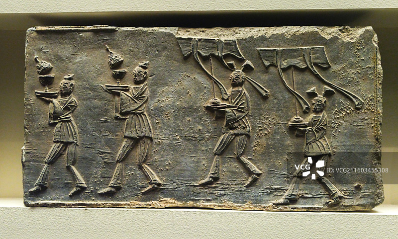 画像砖 南朝 1958年河南邓州许庄出土 中国国家博物馆“古代中国基本陈列”图片素材