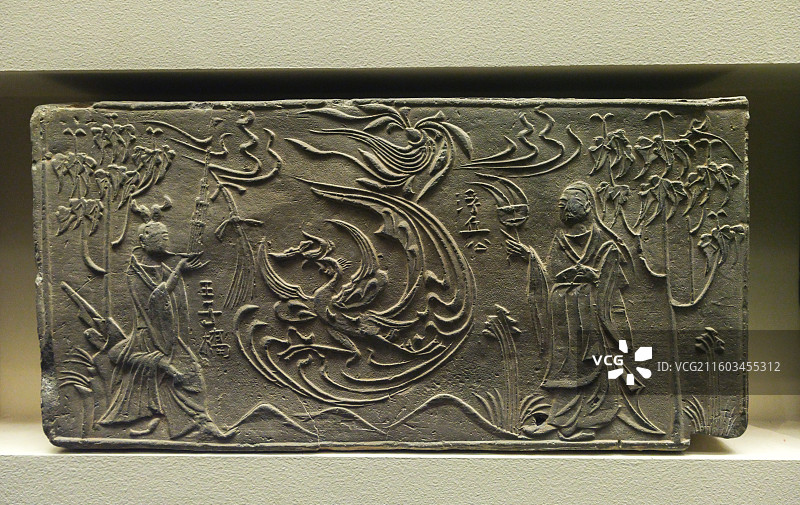 画像砖 南朝 1958年河南邓州许庄出土 中国国家博物馆“古代中国基本陈列”图片素材