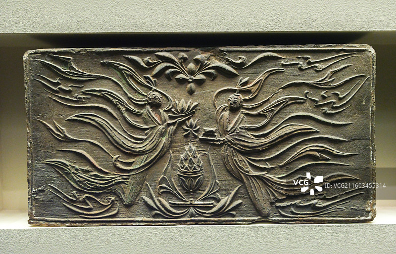 画像砖 南朝 1958年河南邓州许庄出土 中国国家博物馆“古代中国基本陈列”图片素材