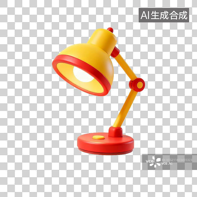 【AI数字艺术】3D渲染，台灯，小夜灯，免抠元素图片素材