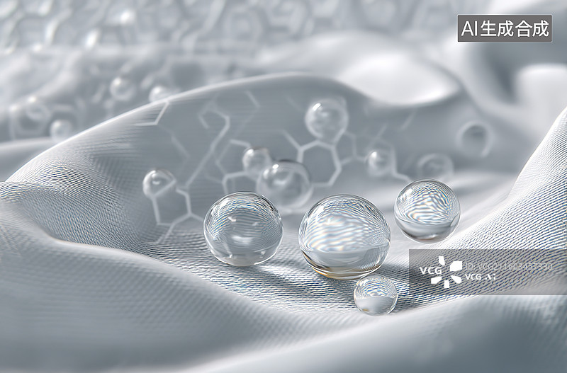 【AI数字艺术】透明球体与分子结构图案图片素材