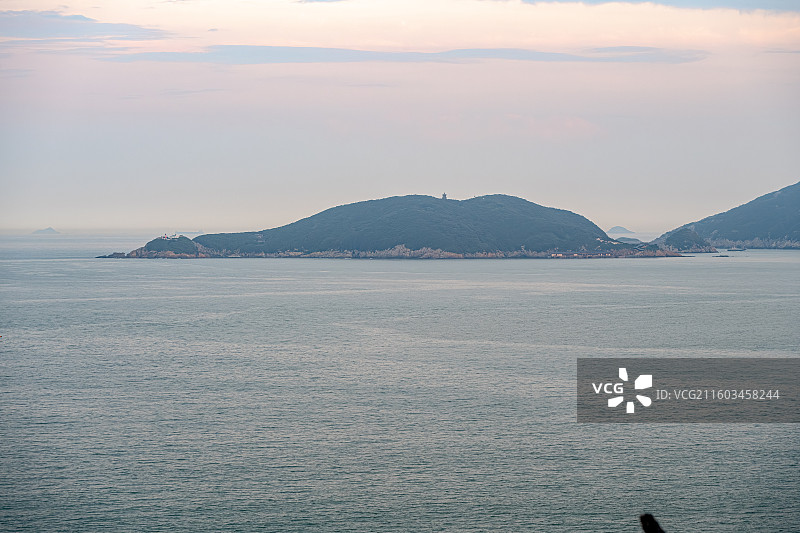 眺望莲花洋洛迦山景区 同登觉岸 普陀山海天佛国 普陀十二胜景图片素材