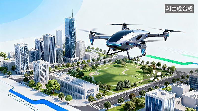 【AI数字艺术】3D风格无人机宣传界面图片素材