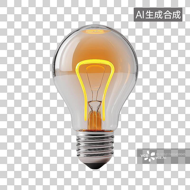 【AI数字艺术】玻璃灯泡3D图标图片素材
