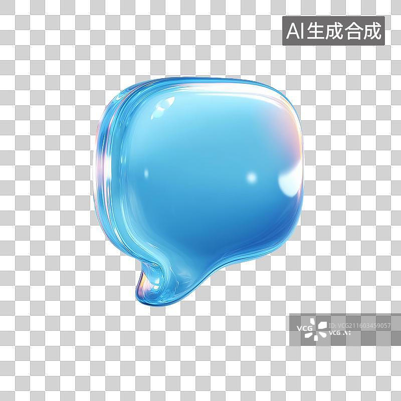 【AI数字艺术】玻璃聊天气泡3D图标图片素材