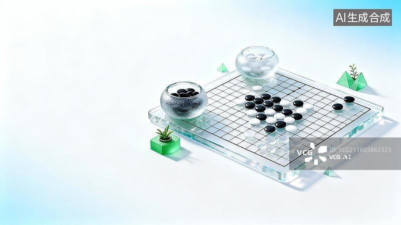 【AI数字艺术】3D风格五子棋宣传界面图片素材