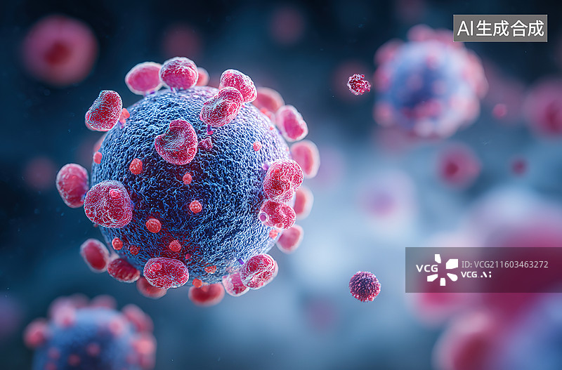 【AI数字艺术】病毒细胞显微图像图片素材