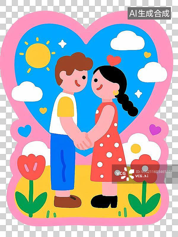 【AI数字艺术】2D平面手绘感卡通质感插画元素图片素材