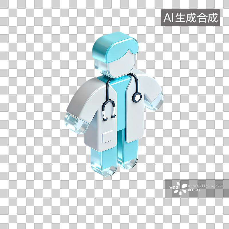 【AI数字艺术】三维渲染的医生图标图片素材