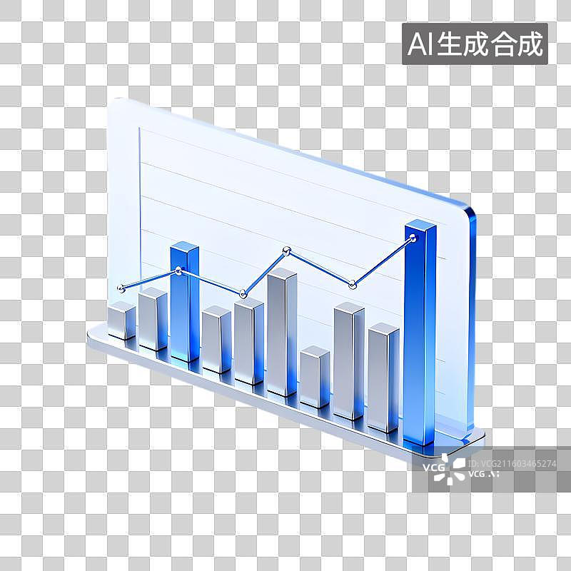 【AI数字艺术】商务性能趋势的柱状折线图图片素材