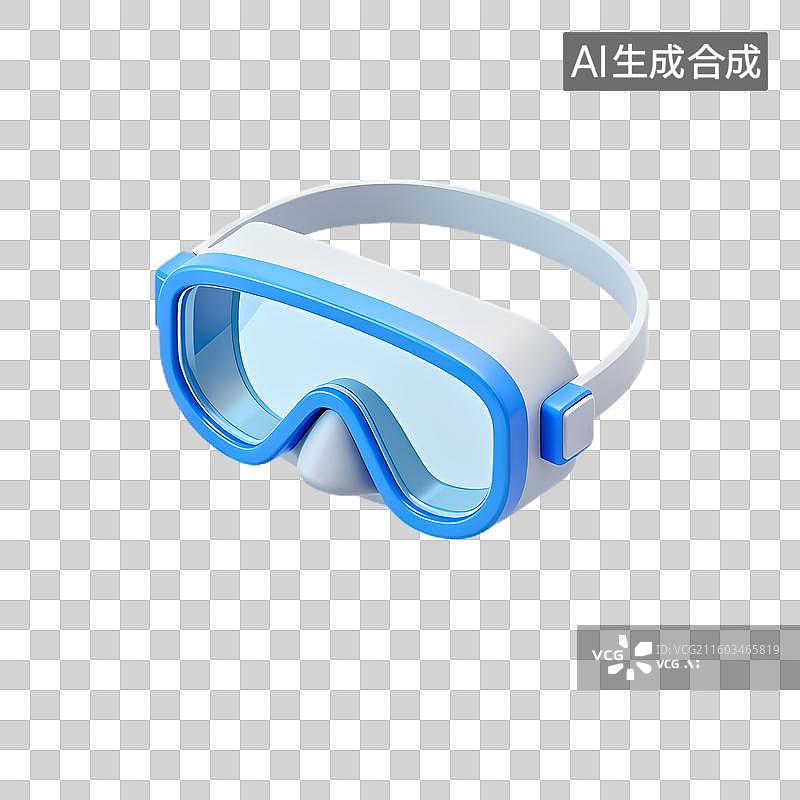 【AI数字艺术】蓝白相间的游泳护目镜图片素材