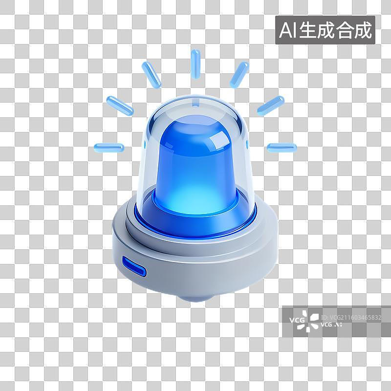 【AI数字艺术】蓝色闪烁警示灯设备图片素材