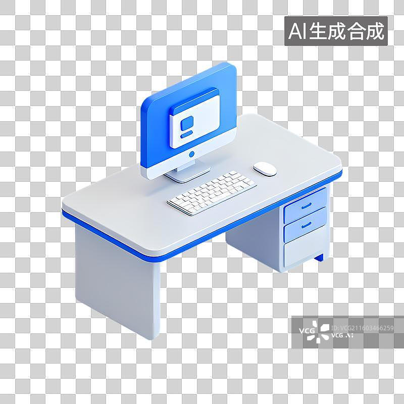 【AI数字艺术】现代办公电脑桌图片素材