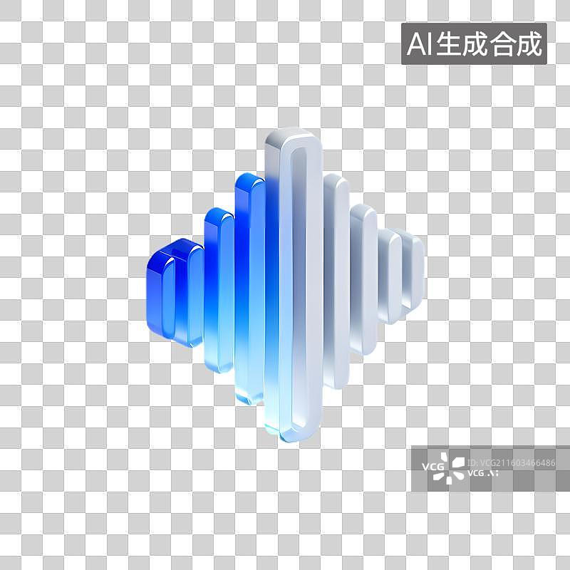 【AI数字艺术】三维渲染声波图形图片素材