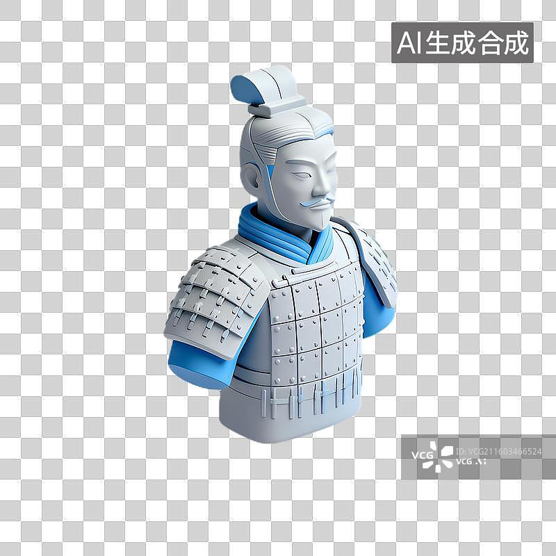 【AI数字艺术】3D渲染的兵马俑人偶图片素材