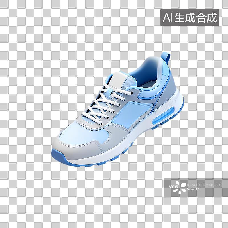 【AI数字艺术】时尚浅蓝色运动休闲鞋图片素材