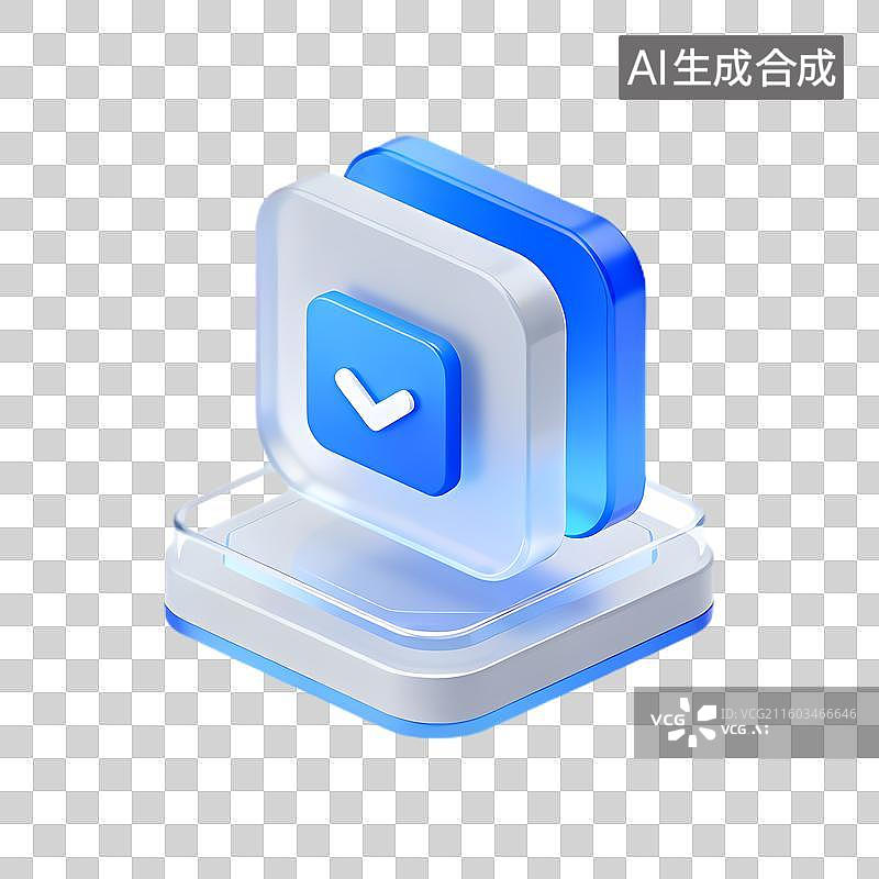 【AI数字艺术】带有对勾的确认图标图片素材