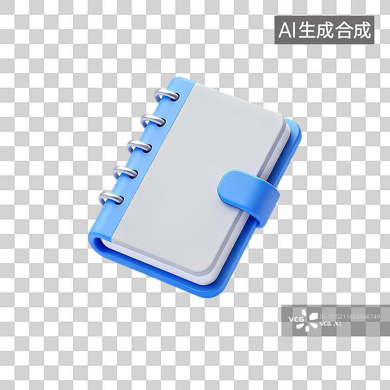 【AI数字艺术】小型蓝白螺旋装订笔记本图片素材