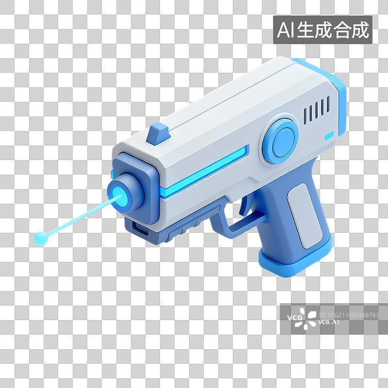 【AI数字艺术】未来感十足的蓝色激光枪图片素材